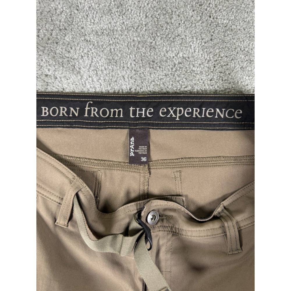 Prana Zion Hiking Pants Mens 36 Brown Stretch Cargo Outdoor Roll Up Leg Pant - Picture 2 of 10